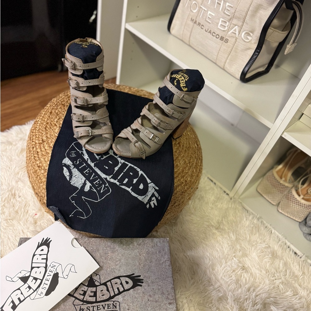 Freebird by Steven Taupe Buckle Sandals